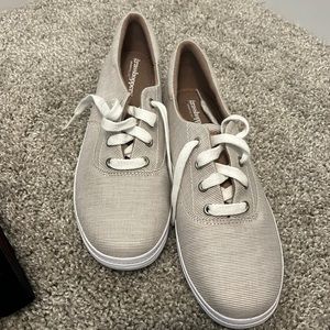 Grasshoppers by Keds Shoes Sneakers 8 Womens Khaki Striped Lace Up Tie